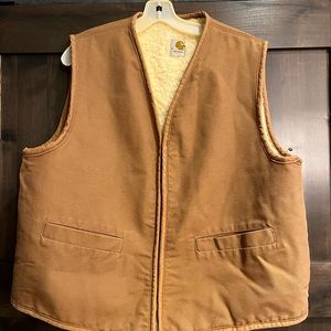 Carhartt mens vintage canvas sheepskin vest XL. NWO